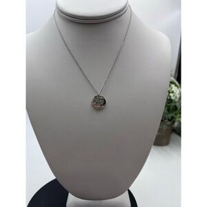 TCS Swarovski Crystal Pave Paw Print Silver Tone Necklace